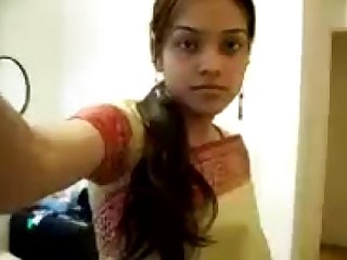 INDIAN - Cute Girl Sripping Saree exposing her boobies