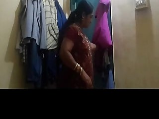 Bhabi in Black Bra n Pink Panty Captured while Changing Dress